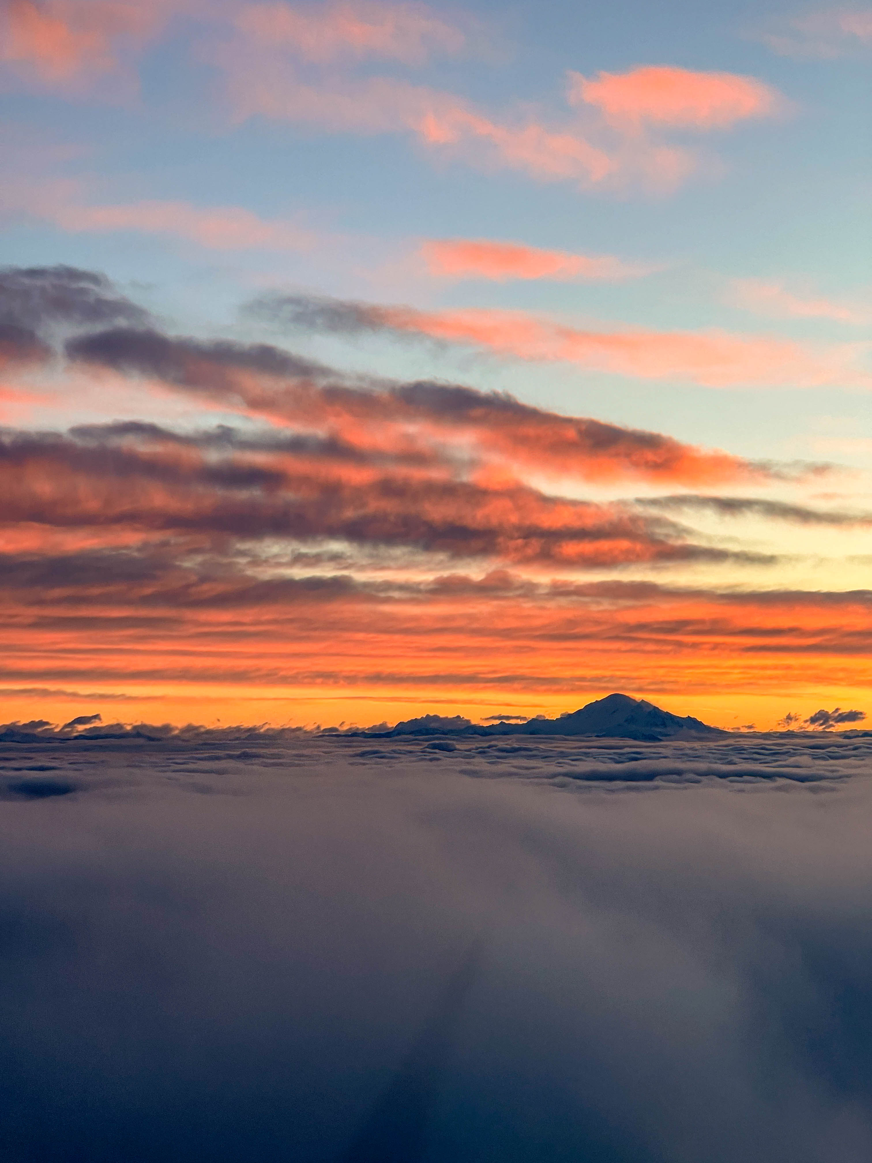 Travel photography - aerial view above clouds